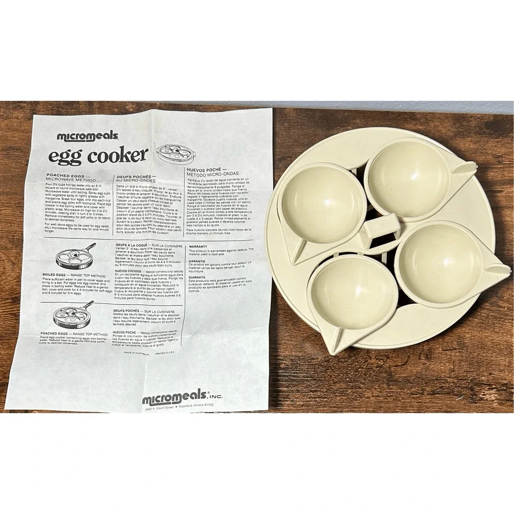 Vintage Micromeals Poached Egg Cooker w/ Original Instructions